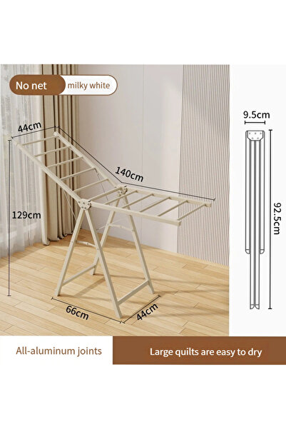 Lexin Folding Heavy Duty Aluminum Clothes Drying Rack with Adjustable Wings