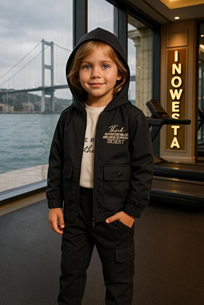 inowesta trend Момчешка блуза с качулка от софтшел Висококачествена парашутна материя Комплект от 3 части