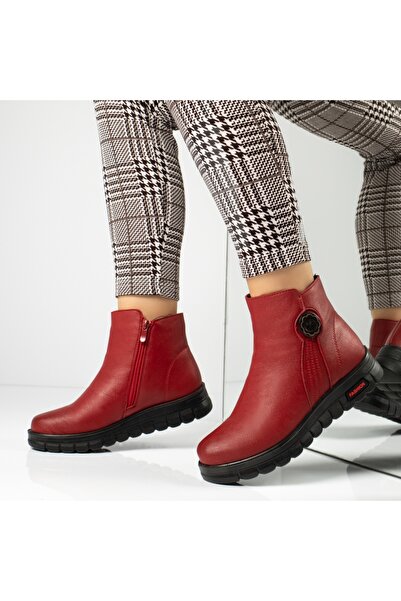 BMoD Women's red boots with zipper MOD06545