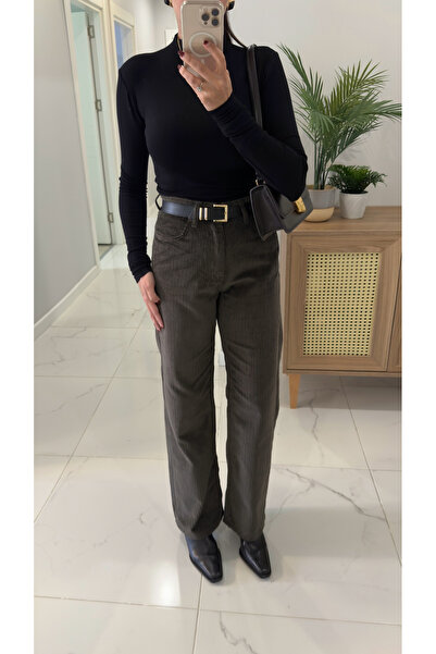 BİRCANÇİL Zr Dute Khaki Velvet Straight Jeans