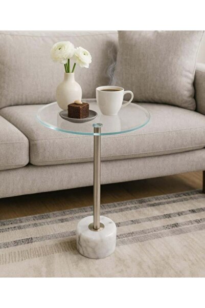 Generic Serving table with glass top and marble base