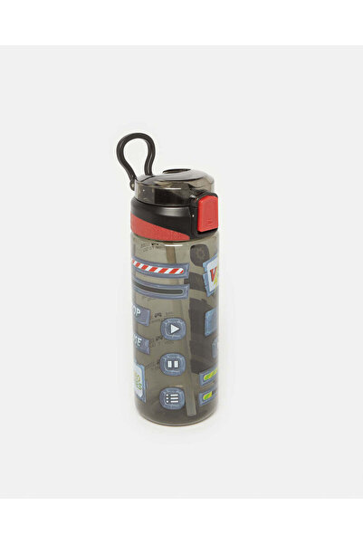 REDTAG Black Printed Water Bottle (600ml)
