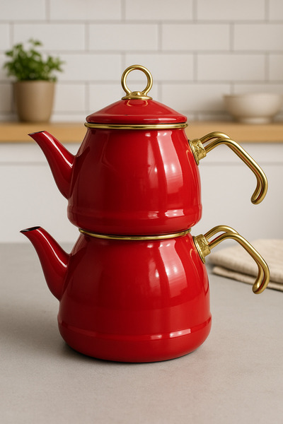 Evsun Home Collection Enamel Teapot Set