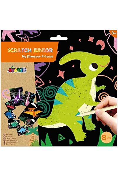 Generic Aveneer Scratch Junior - My Dinosaur Friends Multi-Color Scratch Art Paper Boards (Ages 3+)