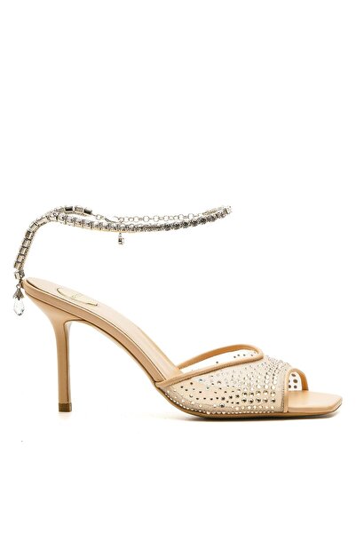 Sofia Baldi Wrist bej textile women's high heel sandals