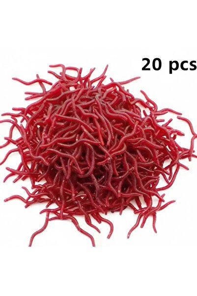 Heryerden 20 Adet Kokulu Silikon Balık Yemi Gerçek Görünümlü Suni Yapay Solucan