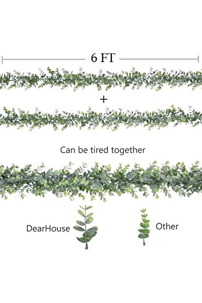 Generic DearHouse Artificial Eucalyptus Garland, Pack of 2, 6ft UV-Protected, Indoor/Outdoor