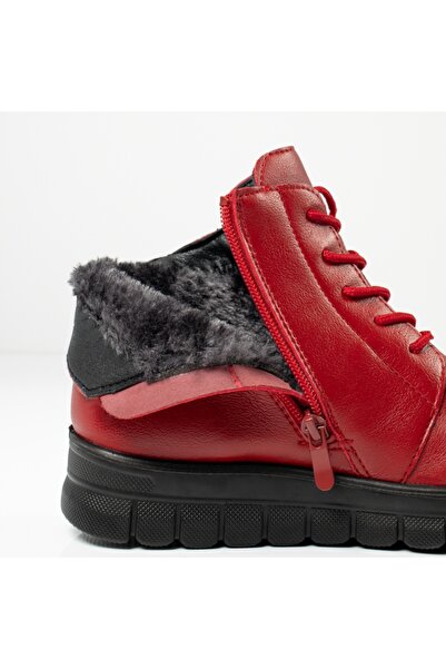 BMoD Women's red boots with thick sole and zipper MOD06473