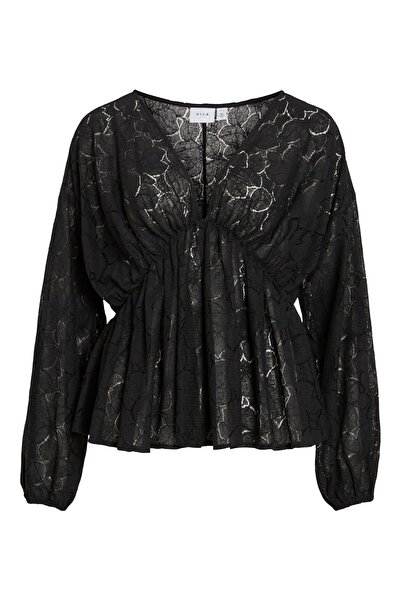 VILA Oberteil mit langen Ärmeln VISEBA V-Ausschnitt