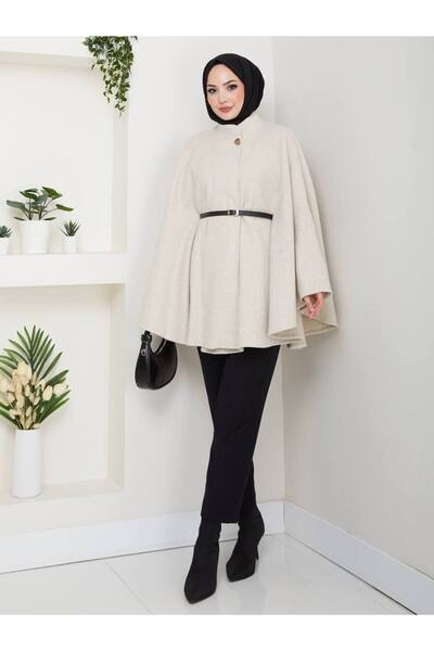 FERHEL Γυναικείο ψηλός λαιμός oversized Μακρύ εισαγόμενο κασετένιο πανσό 38/46 μέγεθος