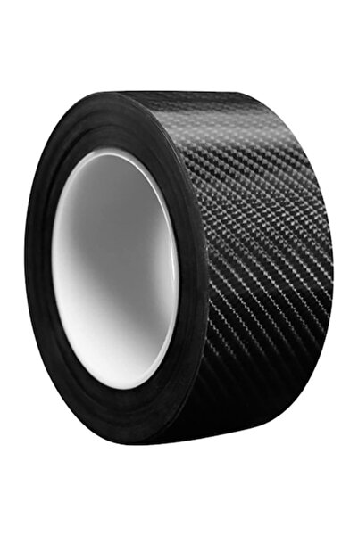 Kludoo Protecție prag auto, fibră de carbon 3D, 10cm x 5m, negru, anti-coliziune