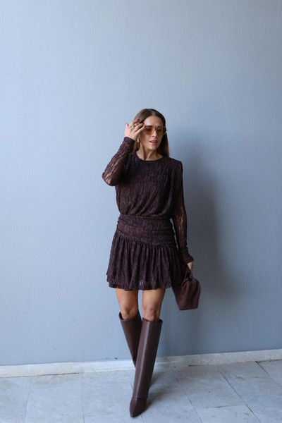 Purple by Banu Dantel Elbise