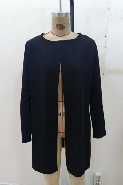 Mossta Long Sleeve Open Cut Modal Jacket - Black