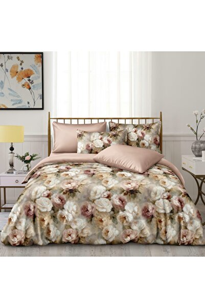 CHIRASO CHIRASO Bed Linen, Fine SATIN 4 Pieces ELASTIC Fitted Sheet 180x200 Duvet Cover 200x230 2 Pillowcases