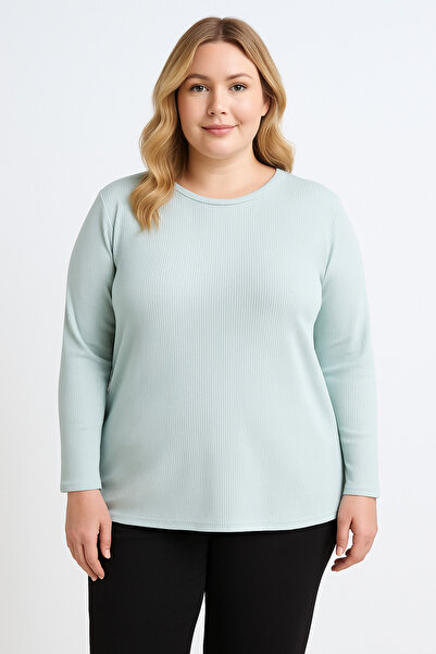 TUSSE Bluză pentru femei basic material reiat bumbac 100% mărime mare