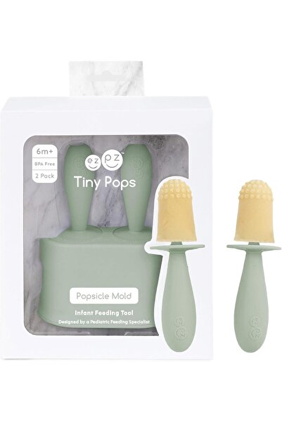 EZPZ قوالب المصاصات السيليكونية من تايني بوبس للأطفال، لون أخضر غامق (عبوة من...