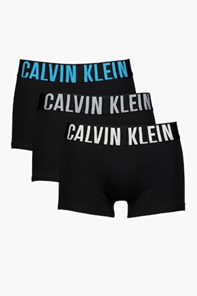 Calvin Klein Logo Waistband Boxer Set - 3 Pairs, Dark Black, M
