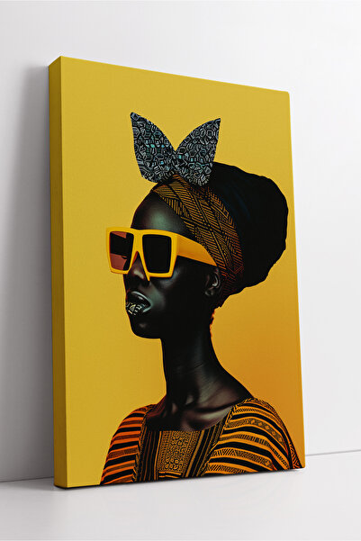 KOSS Dijital Portret de femeie africană în stil de artă modernă, pictură deco...