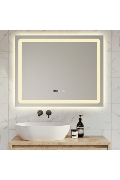 Smack Oglindă de baie LED 80×60 cm cu Premium Touch, dezaburire, lumini varia...