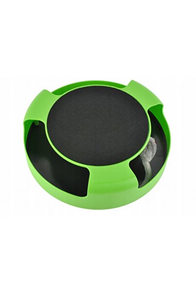 zola Interactive cat toy, catch the mouse, with scratching post, green