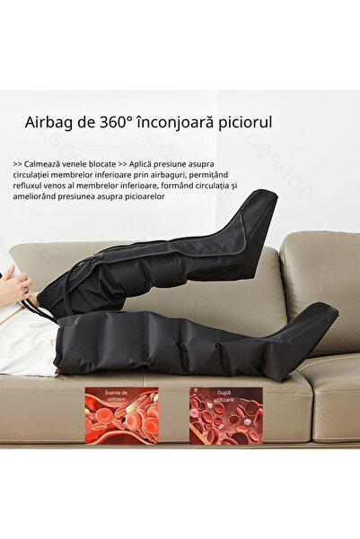 algoshop Professional foot massager with 6 air compression chambers, device for thighs, calves and soles