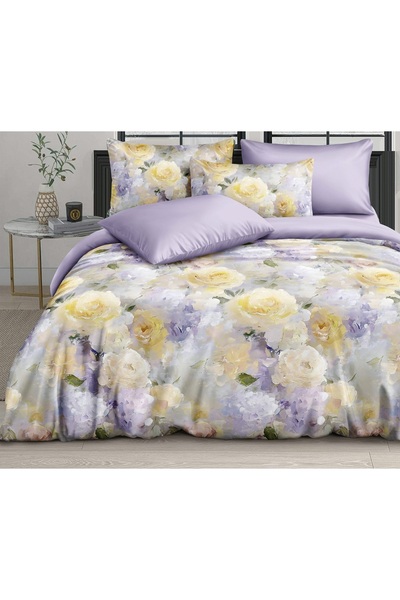 CHIRASO CHIRASO Bed Linen, Fine SATIN 4 Pieces ELASTIC Fitted Sheet 180x200 Duvet Cover 200x230 2 Pillowcases