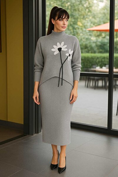 AŞMİ 2-PIECE FLOWER KNITTED SUIT