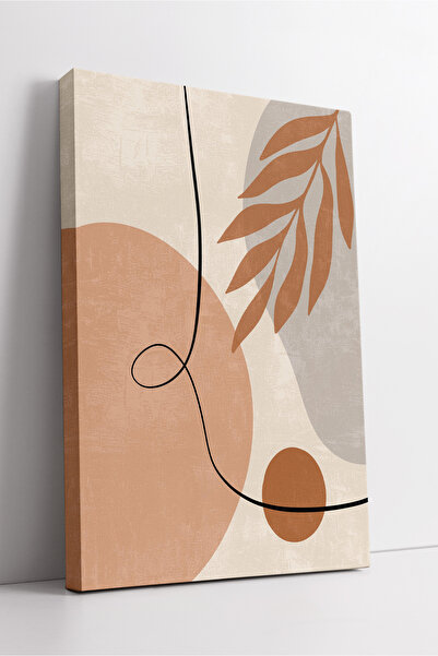 KOSS Dijital Tablou de pânză cu model abstract minimalist de frunze și linii ...