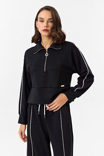 TIFFANY&TOMATO Yarım Fermuarlı Modal Sweatshirt