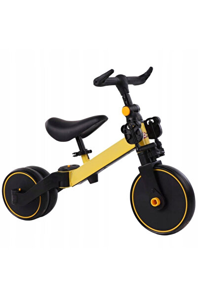 zola 2 in 1 bike, with 3 wheels, aluminium frame, rubber handles, yellow