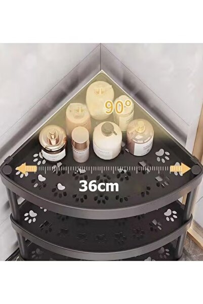 Generic عربة تخزين بأربع طبقات، رف زاوية مثلث، رف، عربة دوارة، منظم، عربة رفوف بعجلات