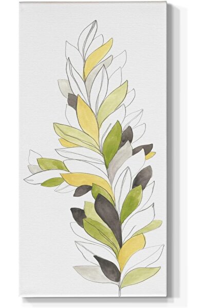 Emoda home Trove لوحة فنية جدارية لأوراق شجر خضراء وصفراء - مطبوعات نباتية عل...