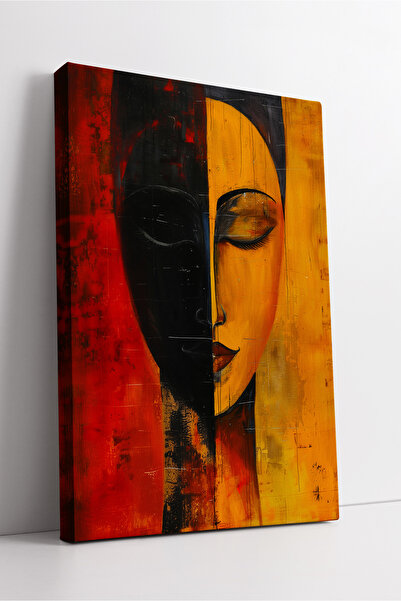 KOSS Dijital Portret pe jumătate de față, negru, galben, roșu, colorat, cu re...