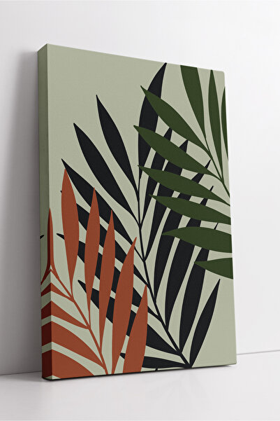 KOSS Dijital Tablou de pânză cu model de frunze tropicale abstracte – artă mo...