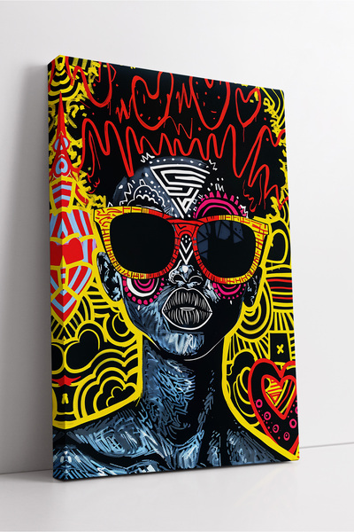 KOSS Dijital Pop Art Portret de femeie africană Pictură pe pânză Opera de art...