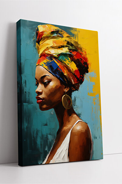 KOSS Dijital Portret de femeie africană, stil de artă culturală etnică, pictu...