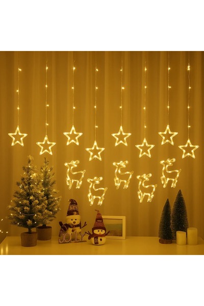 Promagg Instalaţie tip perdea, LED Alb Cald, 8 moduri de lumină, lăţime 3 m