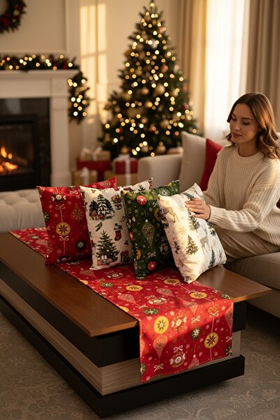 Cozibo غطاء وسادة من القماش بتصميم البطة لعيد الميلاد مقاس 43 × 43