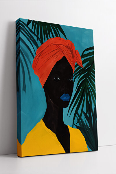 KOSS Dijital Pictură modernă pe pânză cu tematică de figură feminină cu ruj a...