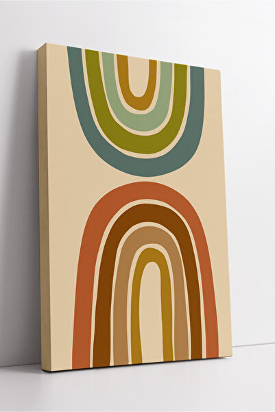 KOSS Dijital Pictură abstractă pe pânză cu curcubeu dublu boho – decor de per...