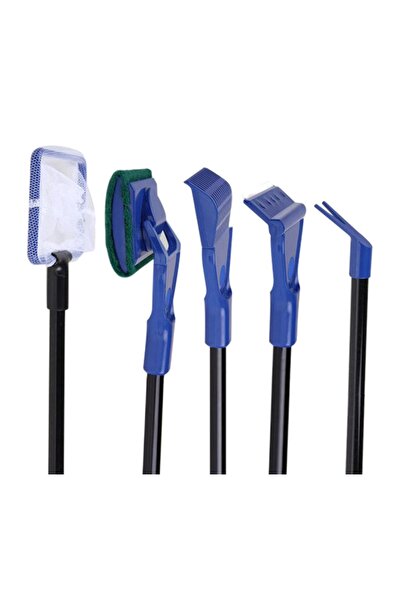 zola Kit multifuncțional de curățare a acvariului, 5 vârfuri înlocuibile, plastic, 8 bucăți, albastru