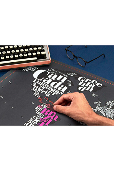 LUCKIES Typogeography Scratch Map