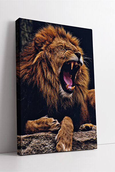 KOSS Dijital Pictură pe pânză cu leu grușă, simbol al puterii, artă modernă de perete, decor pentru birou acasă