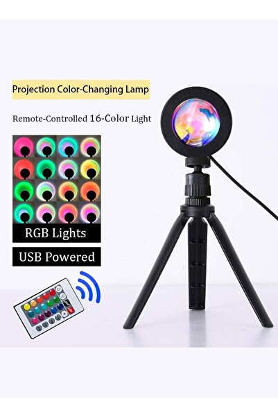UNIVERSAL UNIBUNNY 16 Colors Portable Sunset Projection Lamp with Tripod and ...