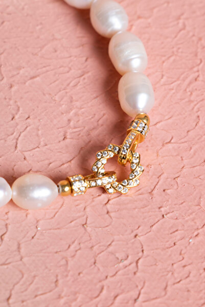 OSMANLI DOĞAL TAŞ Certified Pearl Misinal Silver Apparatus Natural Stone Bracelet (Sk:055)