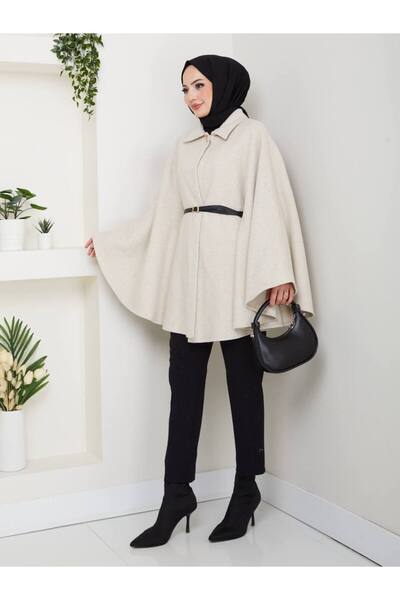 Kirazgym Women's Shirt Collar Oversized Long Cashmere Poncho Fits All Sizes