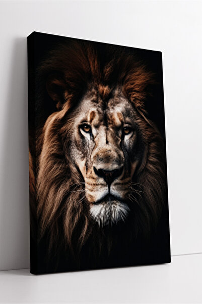 KOSS Dijital Tablou de pânză cu tematică de leu, expresie puternică și vedere...