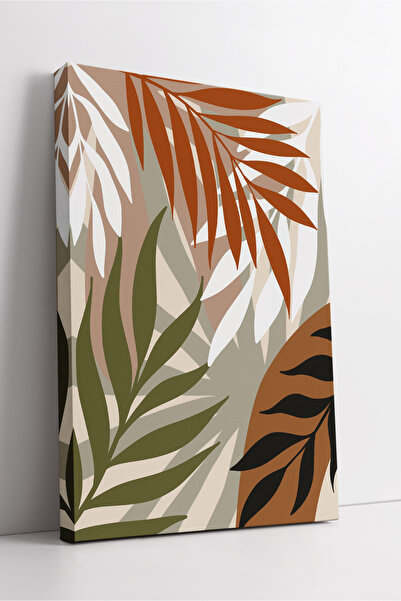 KOSS Dijital Tablou de pânză cu model de frunze tropicale abstracte – Decor d...