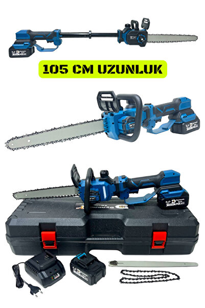 DynamicTech Profesyonel Kömürsüz Çift Akülü 2 Kademeli Teleskopik Uzatmalı Te...