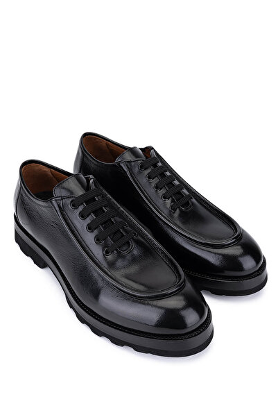 Tamer Tanca Men's Genuine Leather Black Casual Shoes